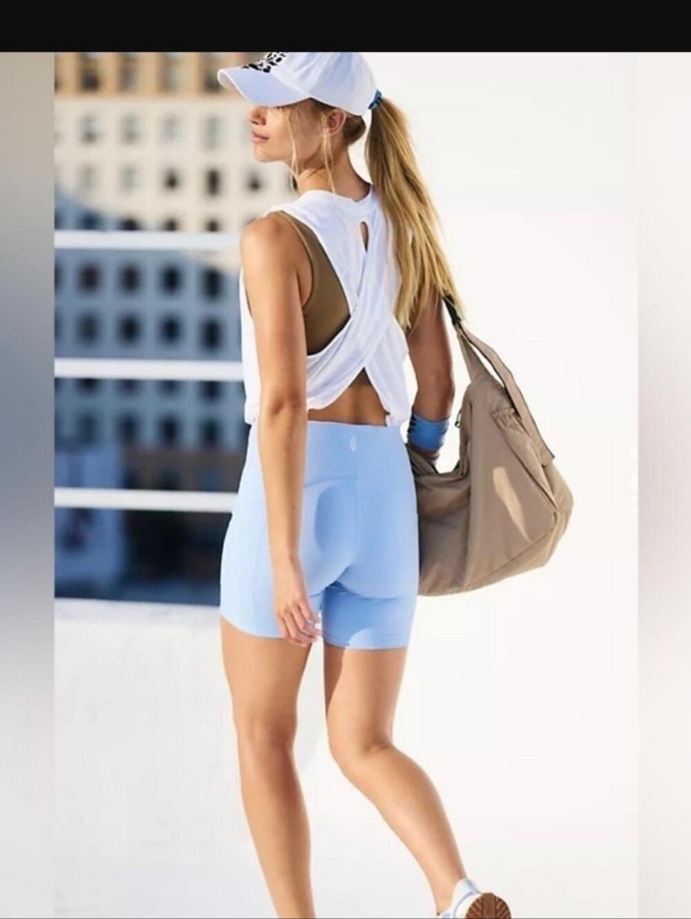 FP Movement Blue and White colorblock Playsuit romper size small BRAND NEW